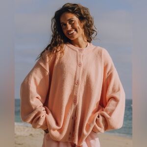 Oversized Button Up Sweater - Dusty
Rose